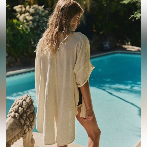 Free people top oversized cream tofu color size XS/S NWT - Picture 3 of 5